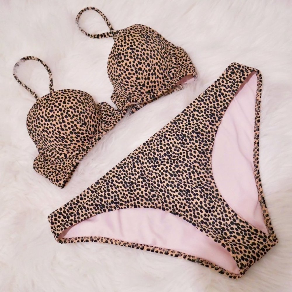 SHADE SHORE Dalmatian Animal Print Bikini Top 32B